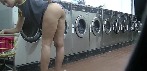  Helena Price Public Laundry Upskirt Flashing Tease! Exhibitionist MILF Vs College Voyeur at the laundry! (Part1)